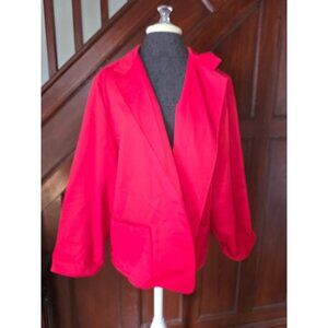 Vintage Levi Strauss & Co. Womens Red Blazer Jacket Size 42 Cotton Blend